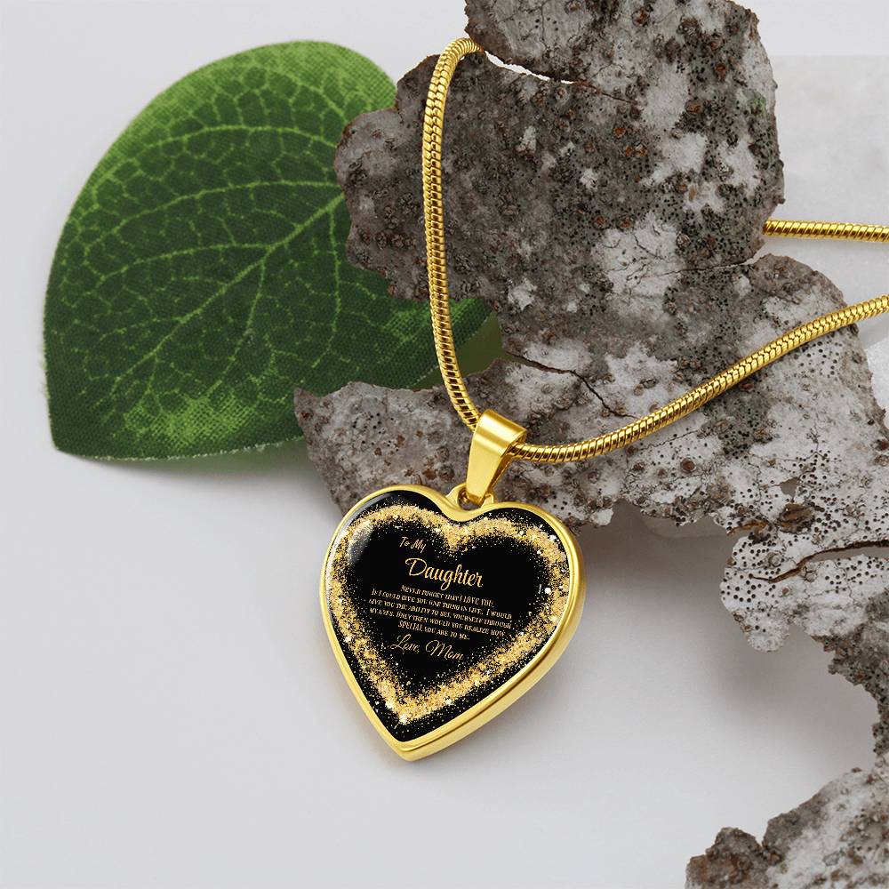 Luxury Heart Pendant Necklace – To My Daughter, Love Mom | Sentimental Jewelry Gift by ShineOn Fulfillment