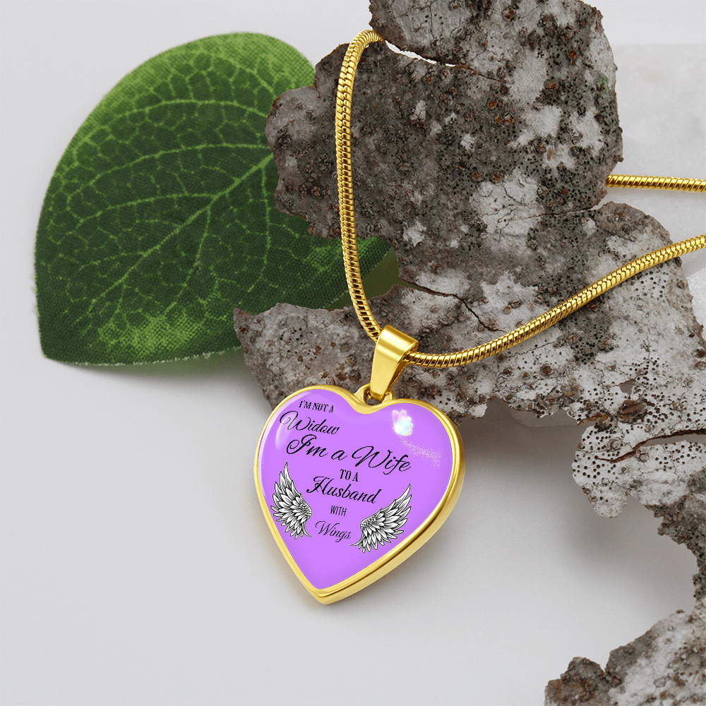 Luxury Graphic Heart Necklace " I'm not a Widow..."
