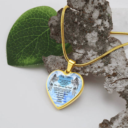 Luxury Heart pendant Necklace My Mom now you are my Angel by ShineOn Fulfillment