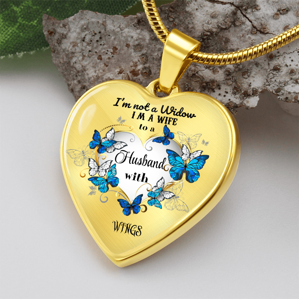 Luxury Heart Pendant Necklace – Tribute to Your Beloved Husband | Angel Memory Jewelry & In Loving Memory Gift by ShineOn Fulfillment