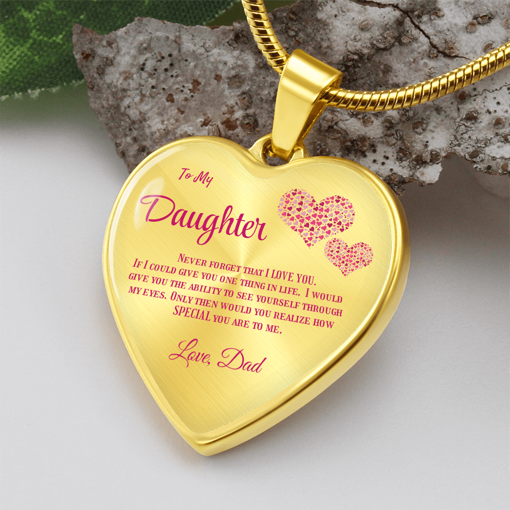 Heartfelt Luxury Gift from Dad: Stunning Heart Pendant Necklace for Daughter, Symbol of Love & Affection by ShineOn Fulfillment