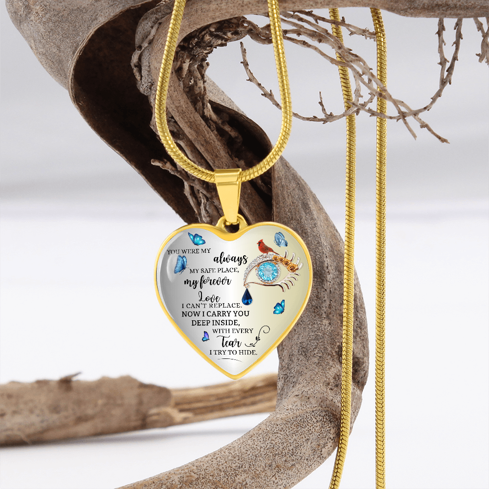 Forever Love Necklace for Wife, Husband Memorial Gift, Loss of Husband Jewelry, Sympathy Heart Pendant, In Loving Memory Keepsake