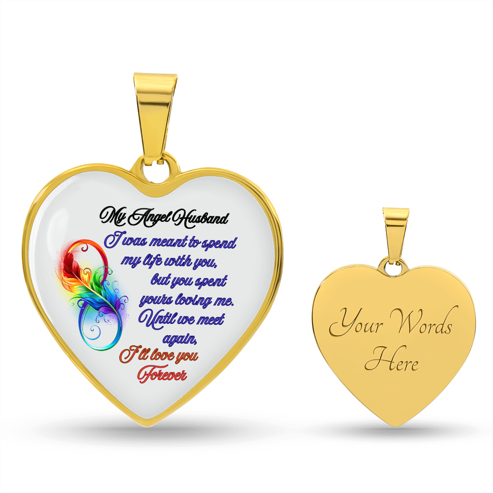 My Husband My Angel- Husband Memorial Heart Pendant Necklace by ShineOn Fulfillment