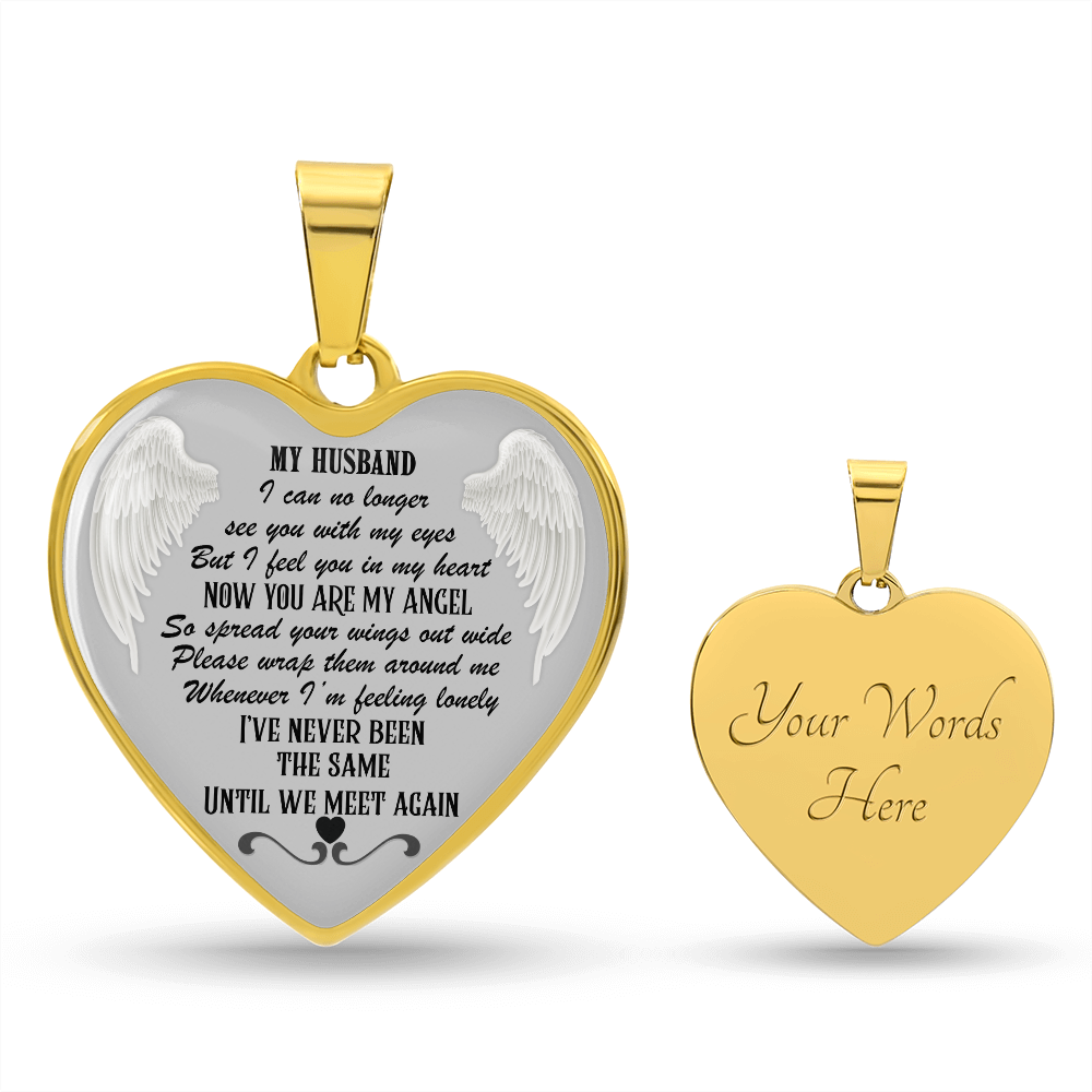 Luxury Graphic Heart Necklace for Husband Memorial