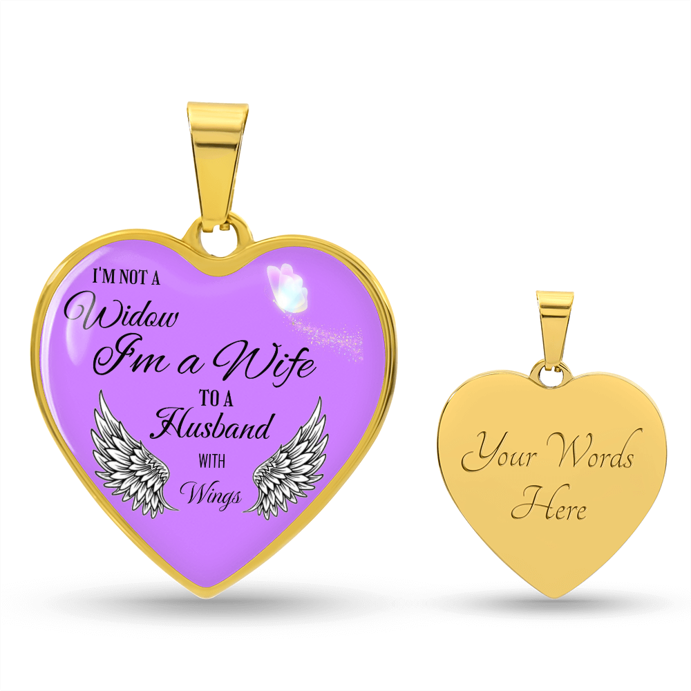 Luxury Graphic Heart Necklace " I'm not a Widow..."