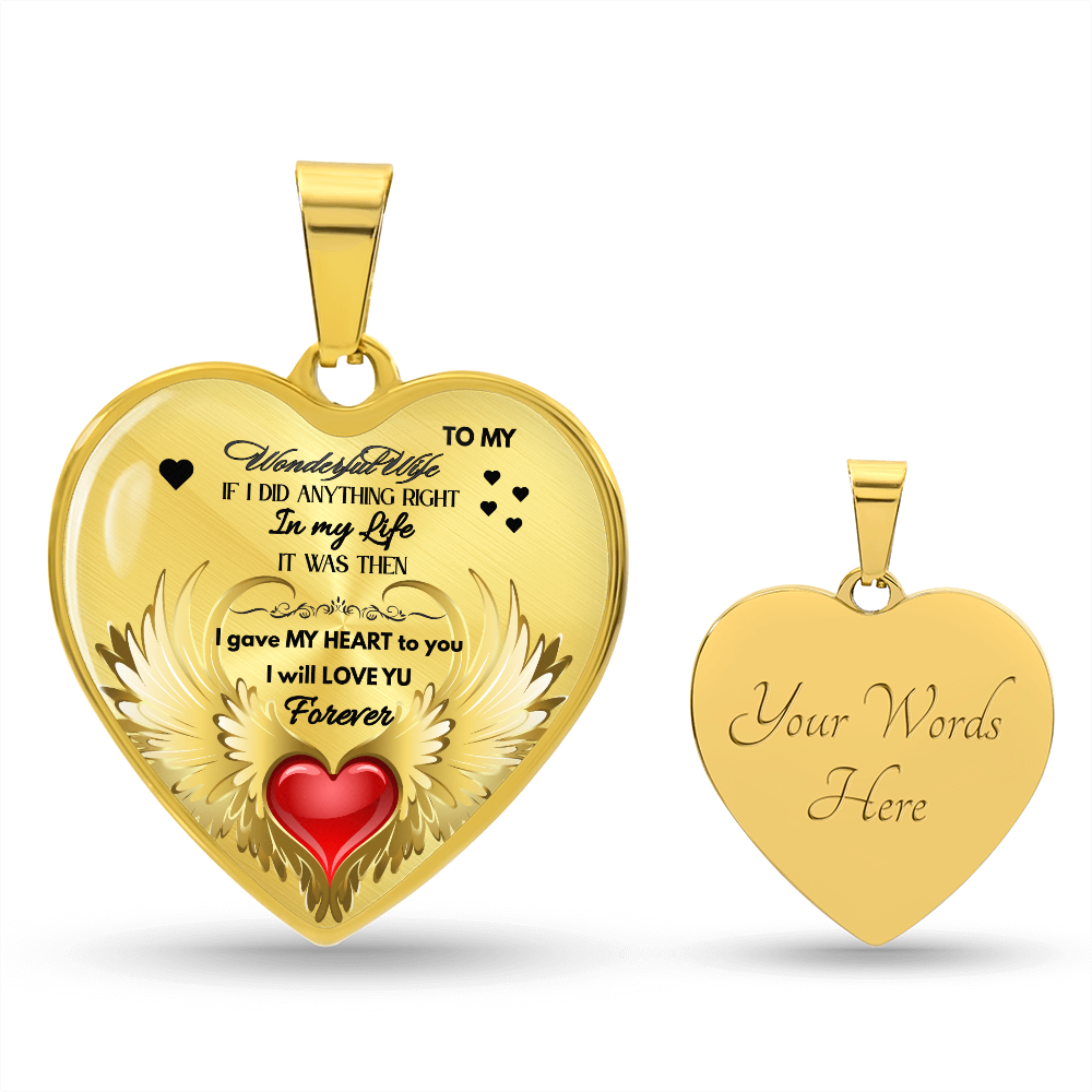 To My Wonderful Wife Angel Wings Necklace – Love Gift for Wife, Romantic Jewelry for Anniversary, Birthday or Valentine's Day by ShineOn Fulfillment