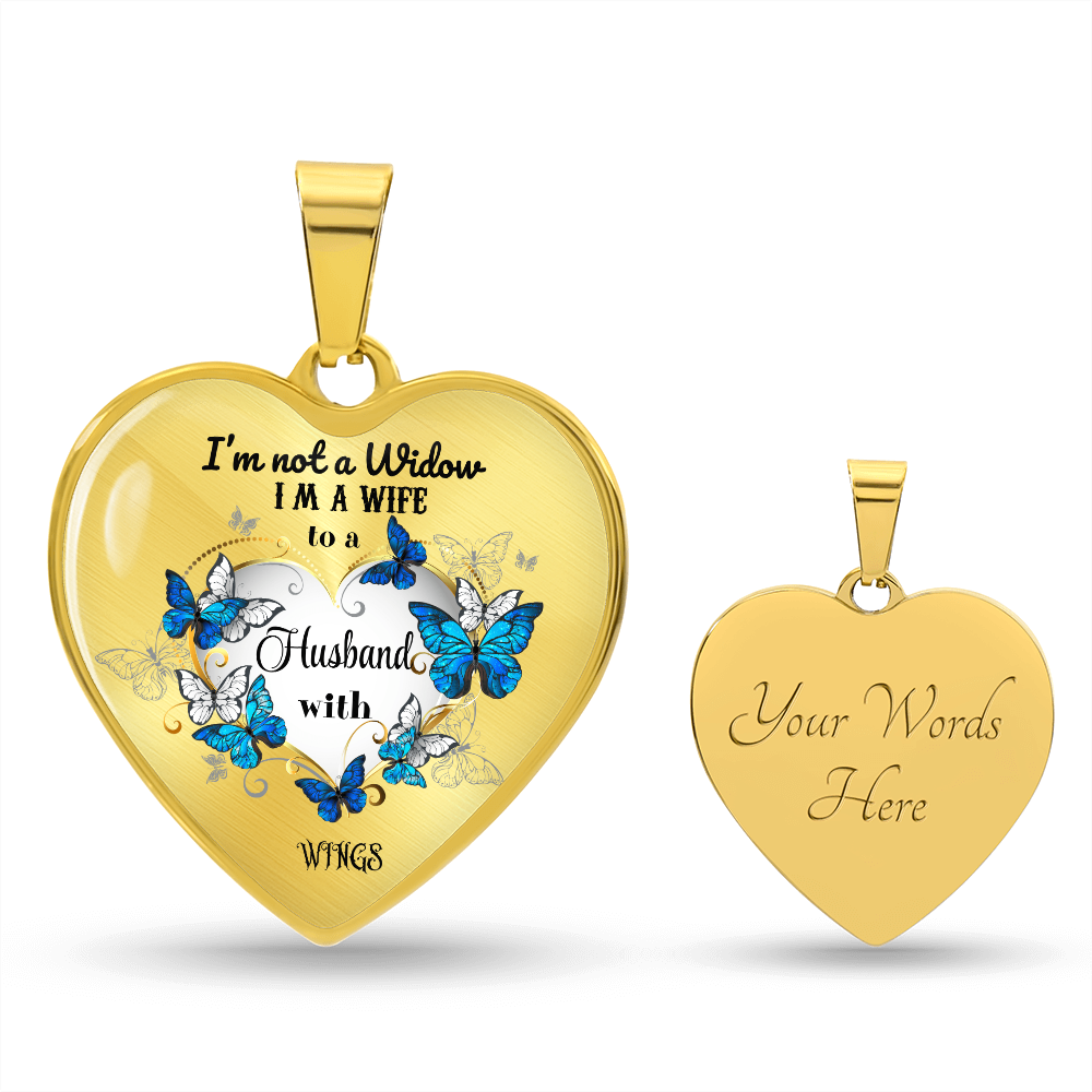 Luxury Heart Pendant Necklace – Tribute to Your Beloved Husband | Angel Memory Jewelry & In Loving Memory Gift by ShineOn Fulfillment