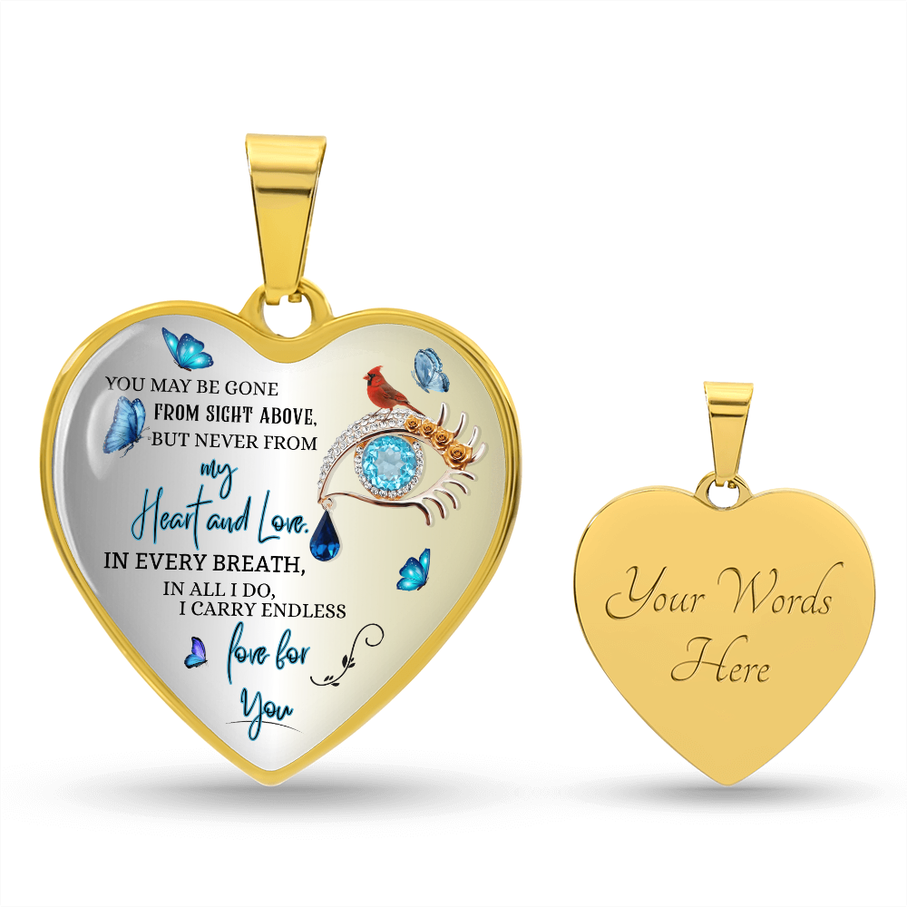 Luxury Heart Necklace, Husband Memorial Jewelry for Wife, Personalized Remembrance Gift, Forever Love Pendant