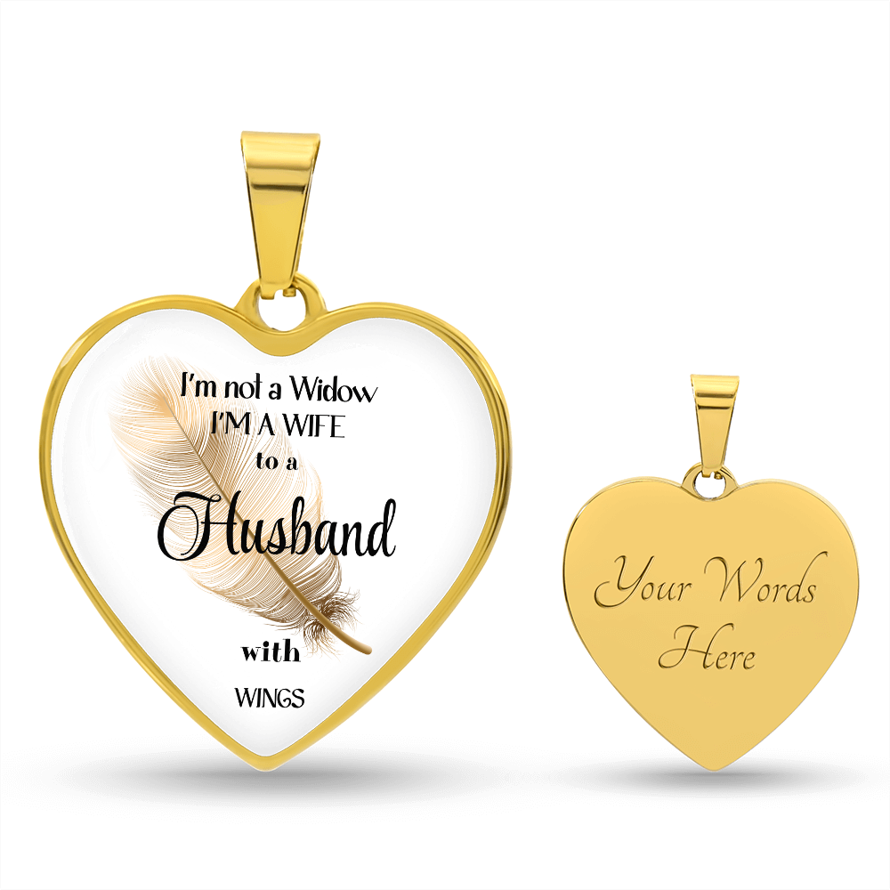 In Loving Memory Husband Necklace – Angel Wings Heart Tribute Jewelry | Elegant Memorial & Sympathy Gift by ShineOn Fulfillment