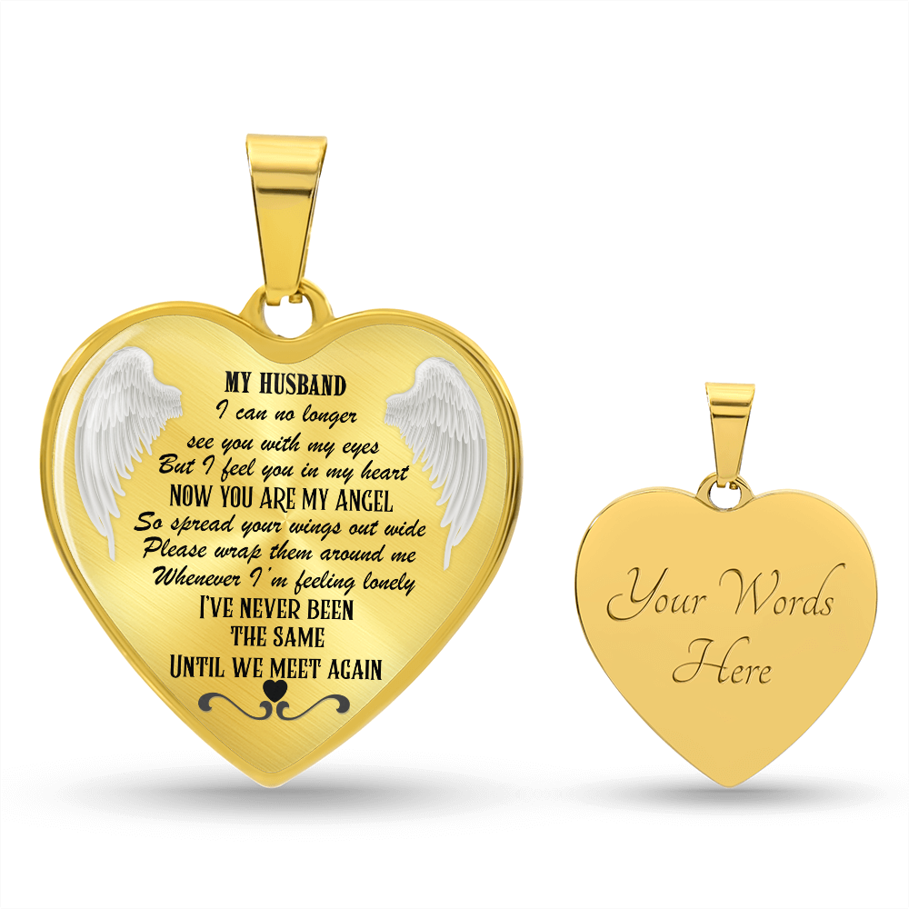 In Loving Memory of My Husband – Until We Meet Again Necklace – Memorial Heart Jewelry – Grief and Loss Gift for Her, personalized