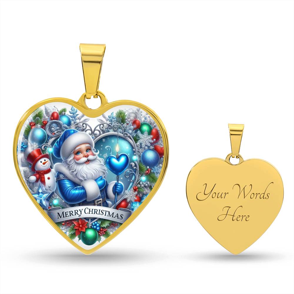 Luxury Heart Necklace – Merry Christmas Graphic Design | Holiday Jewelry Gift for Women by ShineOn Fulfillment
