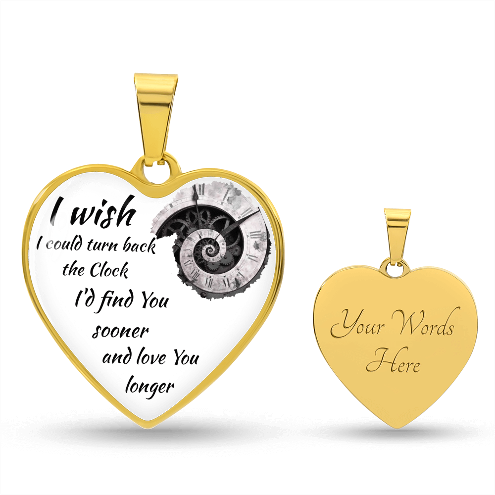 Luxury Graphic Heart Necklace "I'd find You sooner" by ShineOn Fulfillment