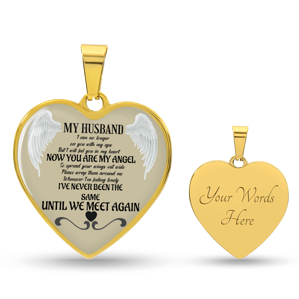 Luxury Graphic Heart Necklace Husband memorial by ShineOn Fulfillment
