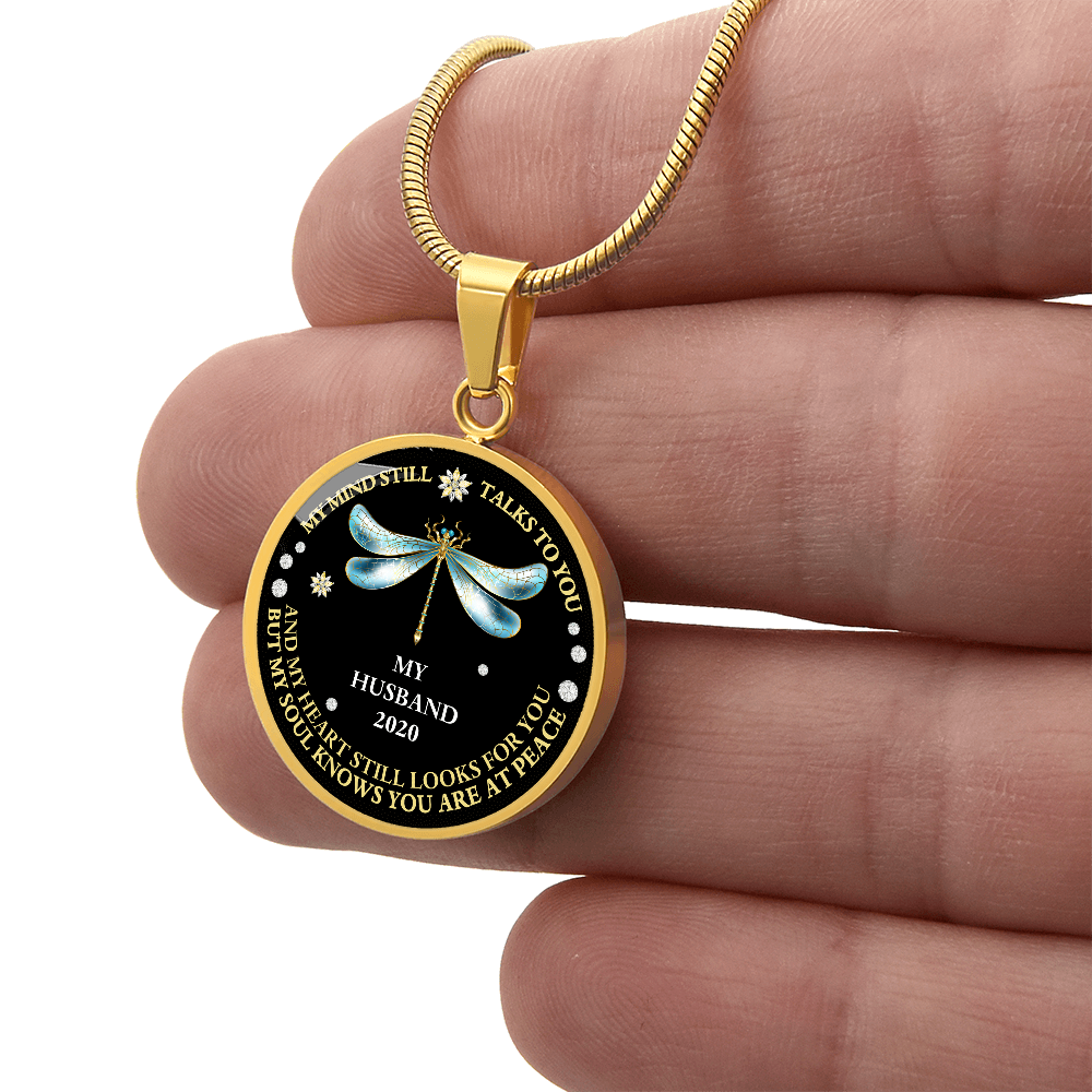 Circle Husband memorial  Necklace
