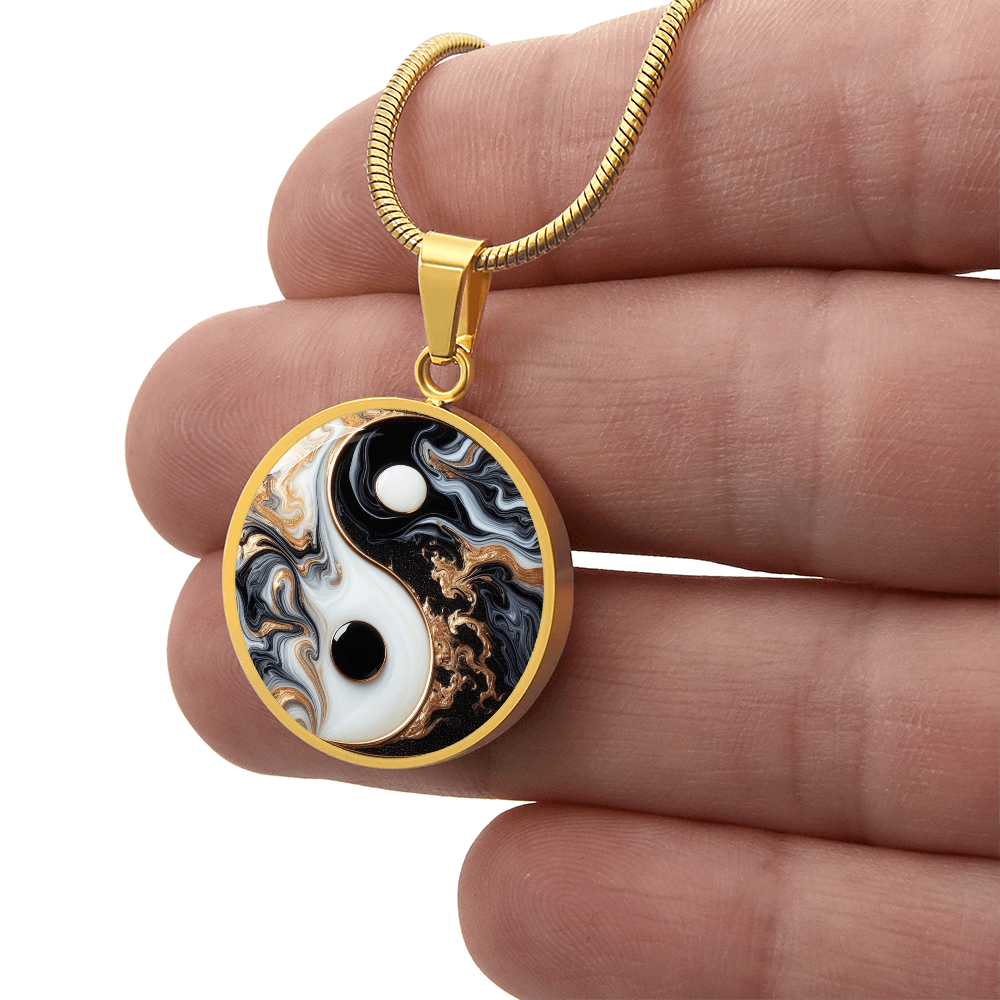 Luxury Yin Yang Circle Necklace – Modern Minimalist Pendant for Her | Designer Jewelry Gift by ShineOn Fulfillment
