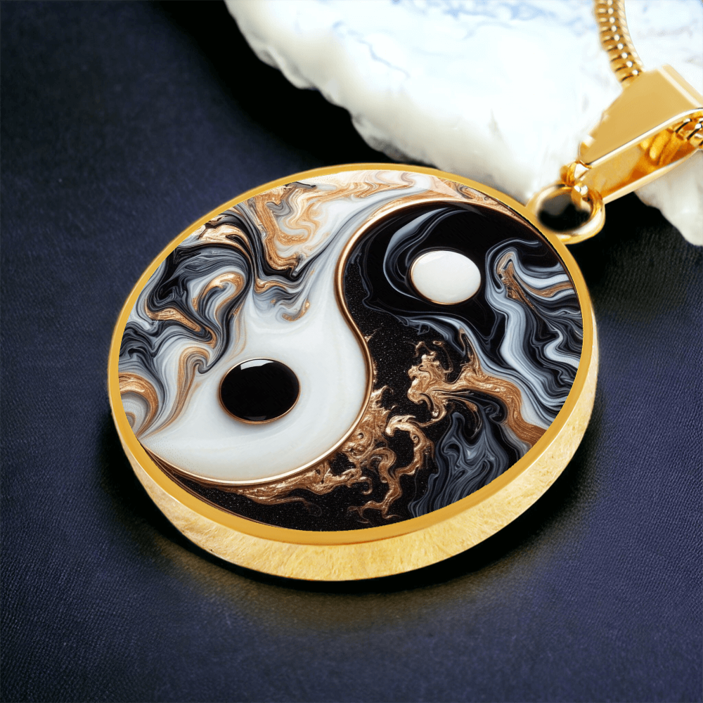 Luxury Yin Yang Circle Necklace – Modern Minimalist Pendant for Her | Designer Jewelry Gift by ShineOn Fulfillment