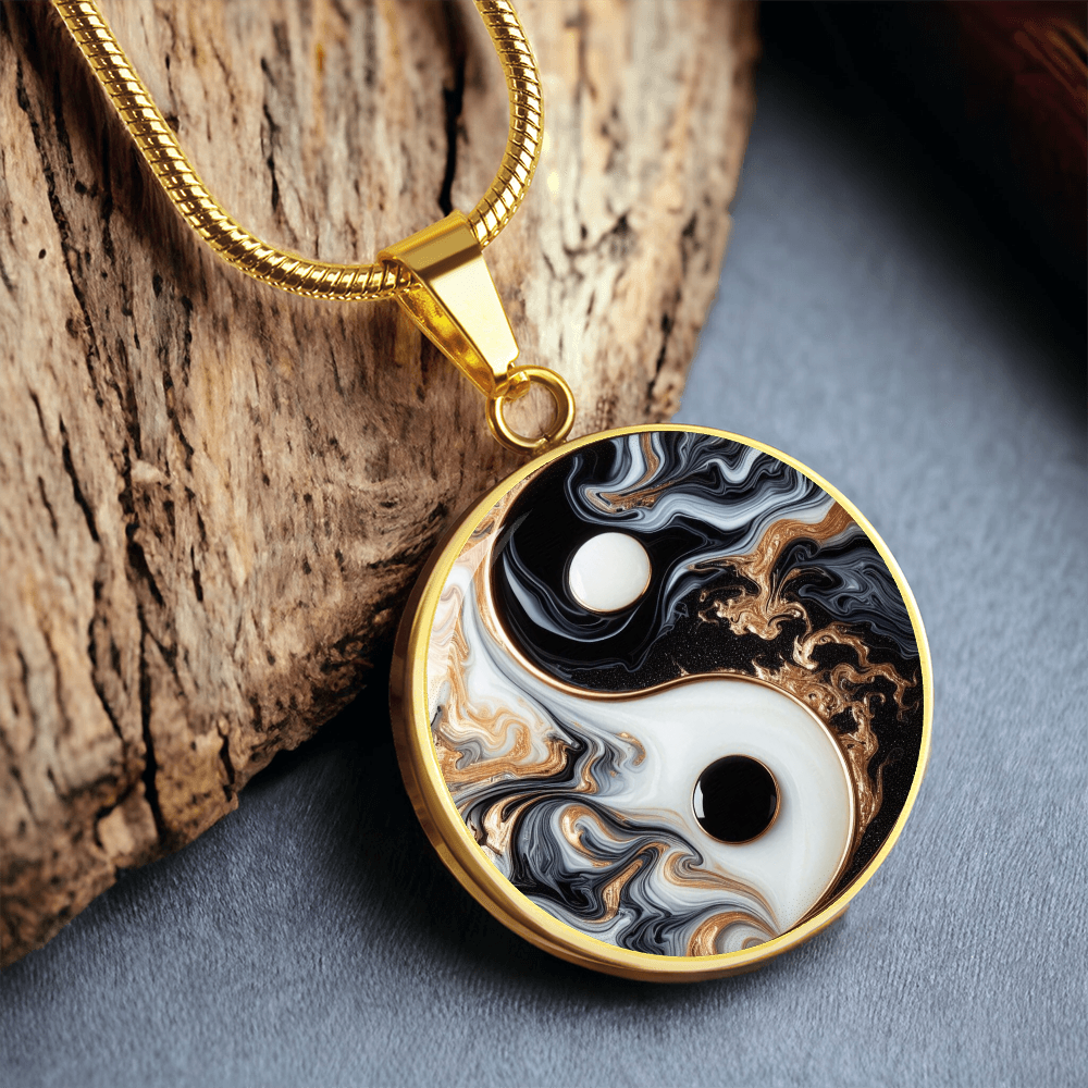 Luxury Yin Yang Circle Necklace – Modern Minimalist Pendant for Her | Designer Jewelry Gift by ShineOn Fulfillment