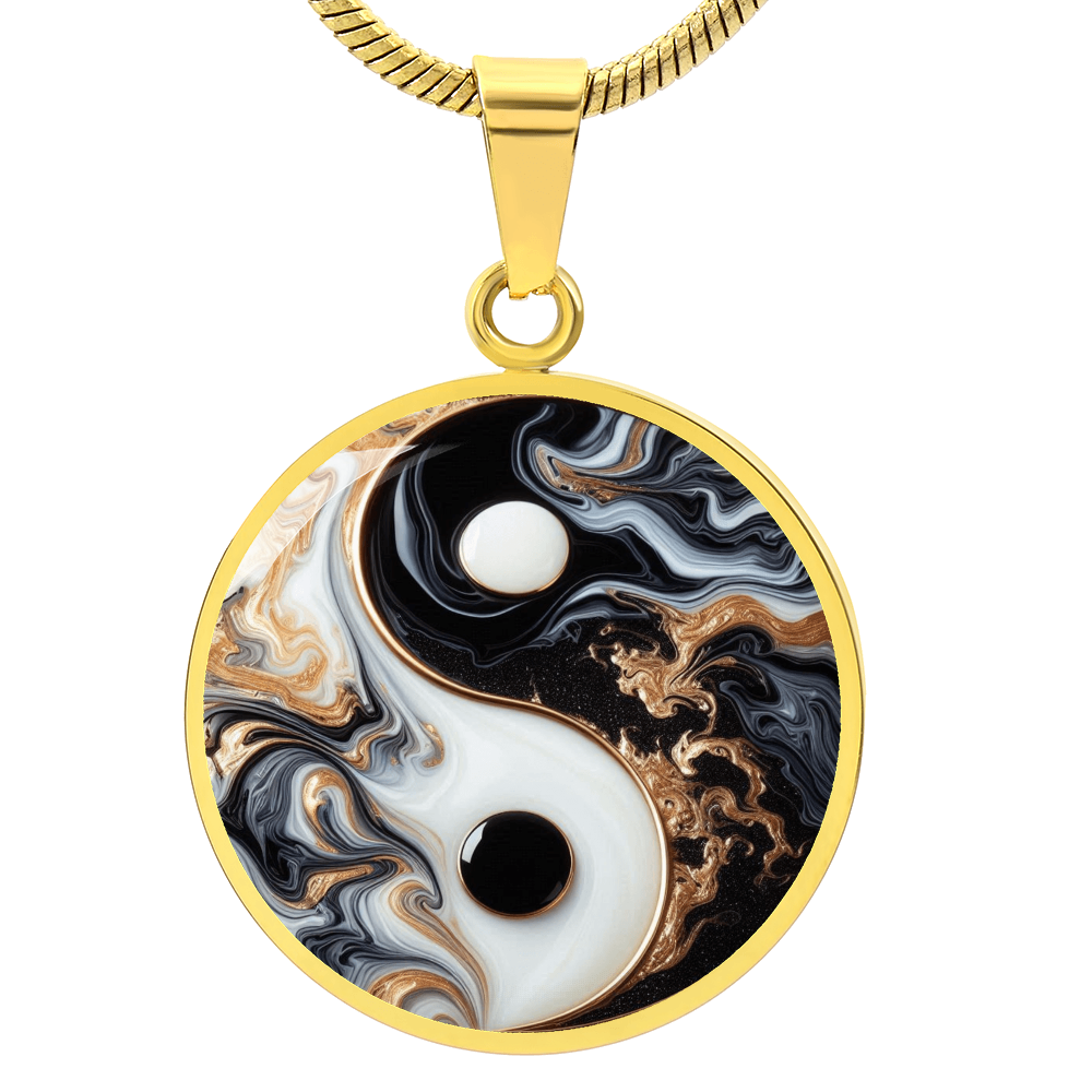 Luxury Yin Yang Circle Necklace – Modern Minimalist Pendant for Her | Designer Jewelry Gift by ShineOn Fulfillment