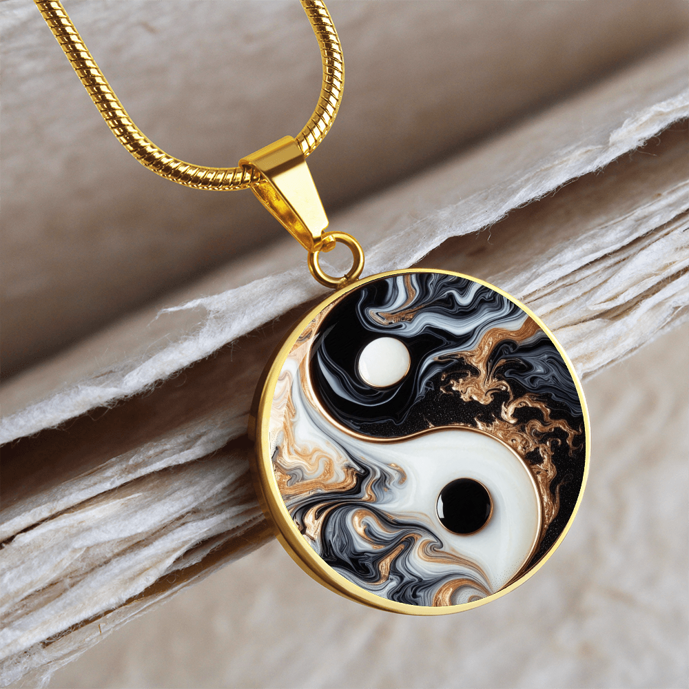 Luxury Yin Yang Circle Necklace – Modern Minimalist Pendant for Her | Designer Jewelry Gift by ShineOn Fulfillment