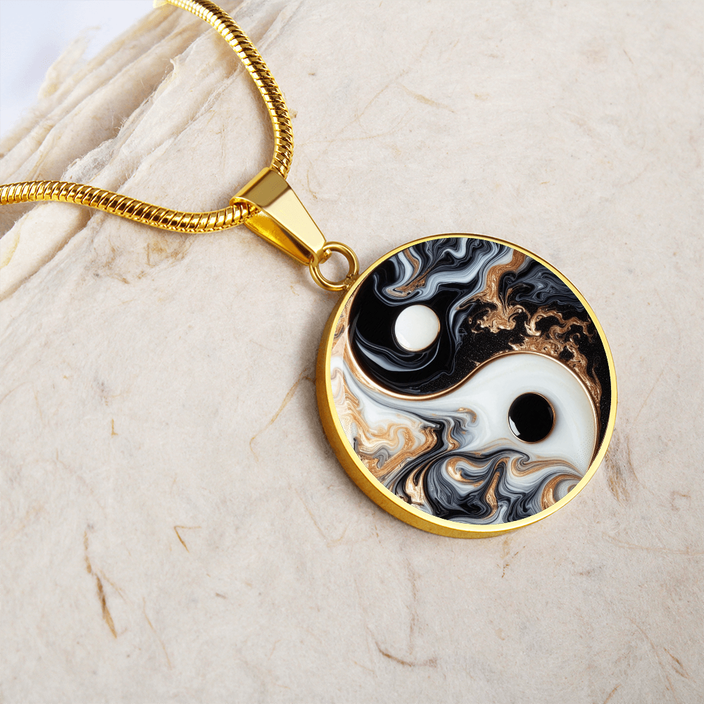 Luxury Yin Yang Circle Necklace – Modern Minimalist Pendant for Her | Designer Jewelry Gift by ShineOn Fulfillment