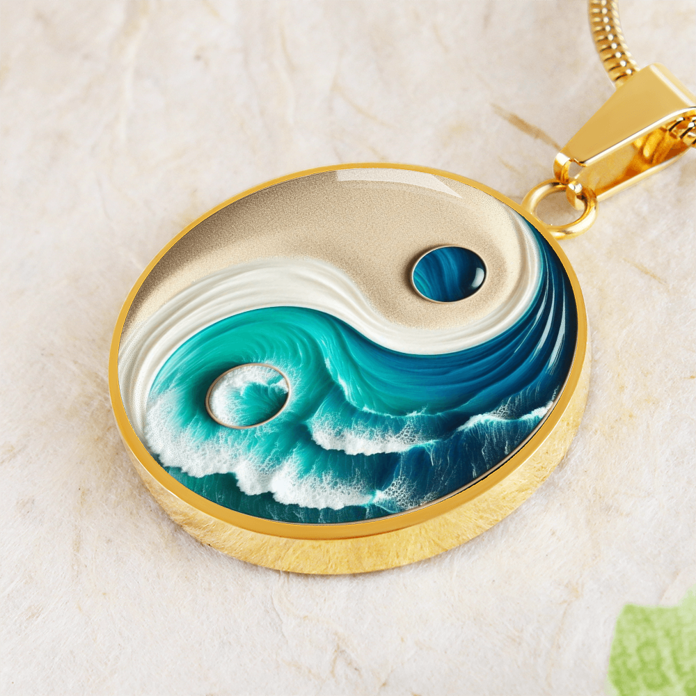 Turquoise Yin Yang Personalized Zen Pendant Necklace