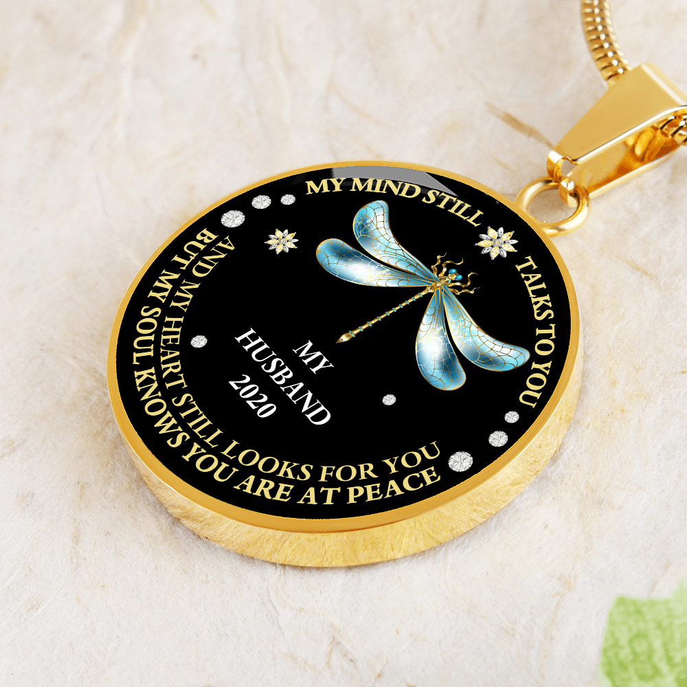 Circle Husband memorial  Necklace