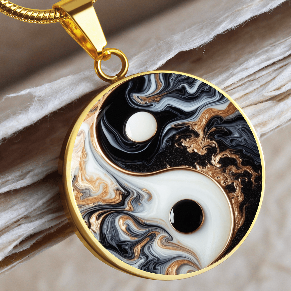 Luxury Yin Yang Circle Necklace – Modern Minimalist Pendant for Her | Designer Jewelry Gift by ShineOn Fulfillment
