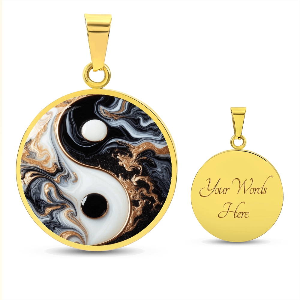 Luxury Yin Yang Circle Necklace – Modern Minimalist Pendant for Her | Designer Jewelry Gift by ShineOn Fulfillment