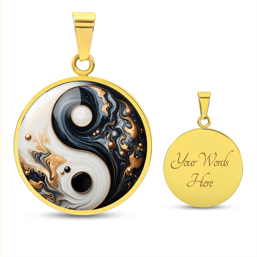 Luxury Modern Yin Yang Granite Pendant Necklace