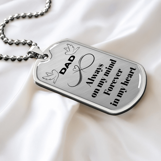 Dad Memorial Tag Necklace – In Loving Memory, Sympathy Gift for Loss of Father