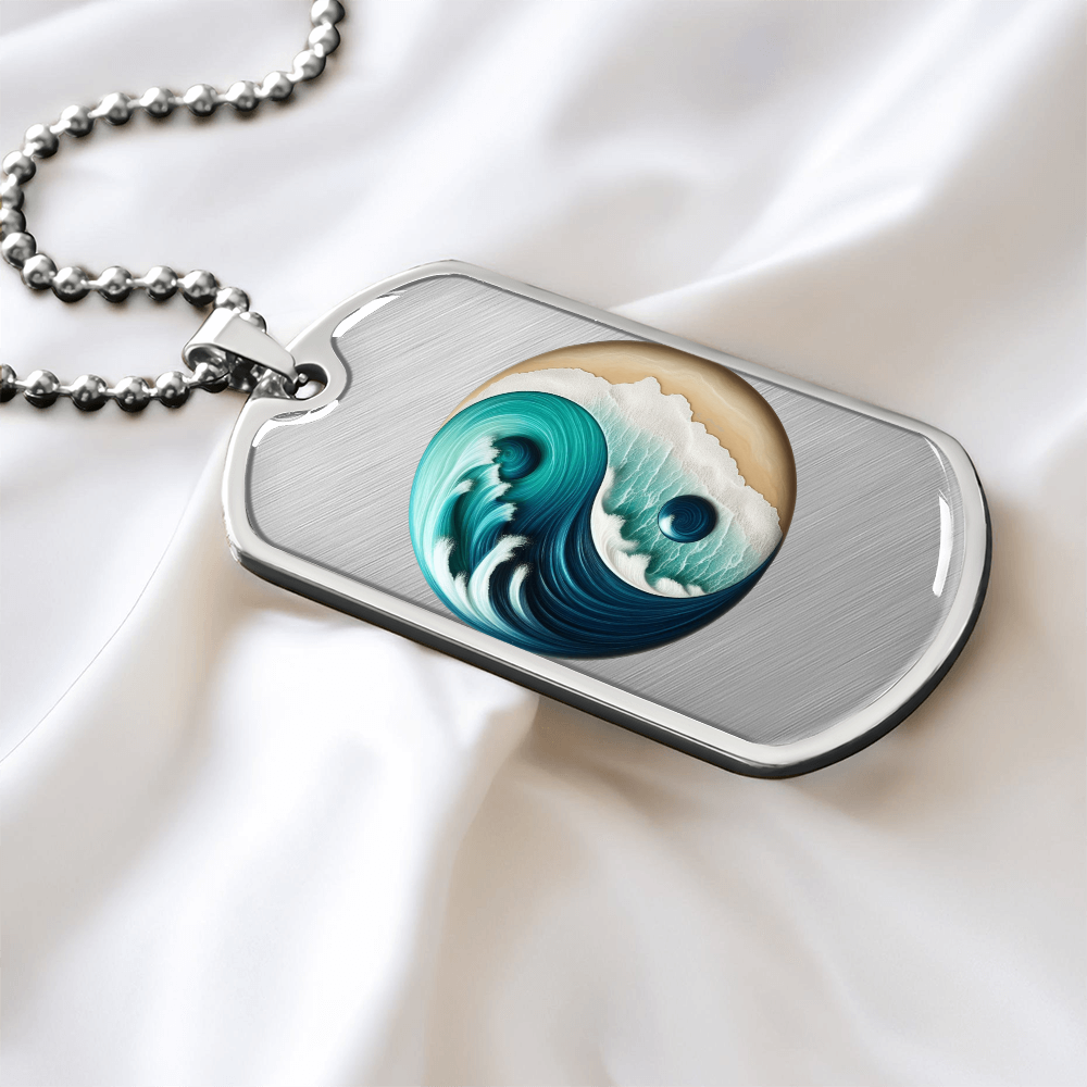 Yin Yang Tag Necklace Turquoise Nature-Inspired Zen Jewelry – Spiritual Gift for Him Mindfulness & Balance Symbol Pendant by ShineOn Fulfillment