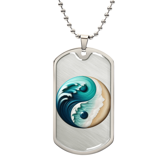 Yin Yang Tag Necklace Turquoise Nature-Inspired Zen Jewelry – Spiritual Gift for Him Mindfulness & Balance Symbol Pendant by ShineOn Fulfillment