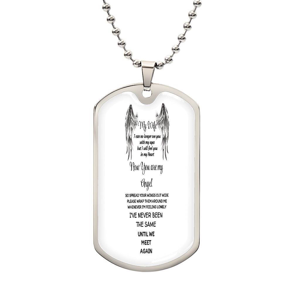Luxury Tag Necklace Myy Wife now you are my Angel by ShineOn Fulfillment