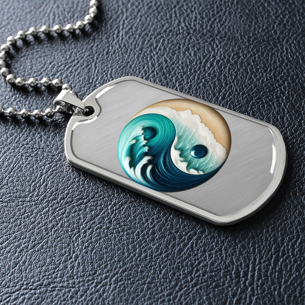 Yin Yang Tag Necklace Turquoise Nature-Inspired Zen Jewelry – Spiritual Gift for Him Mindfulness & Balance Symbol Pendant by ShineOn Fulfillment