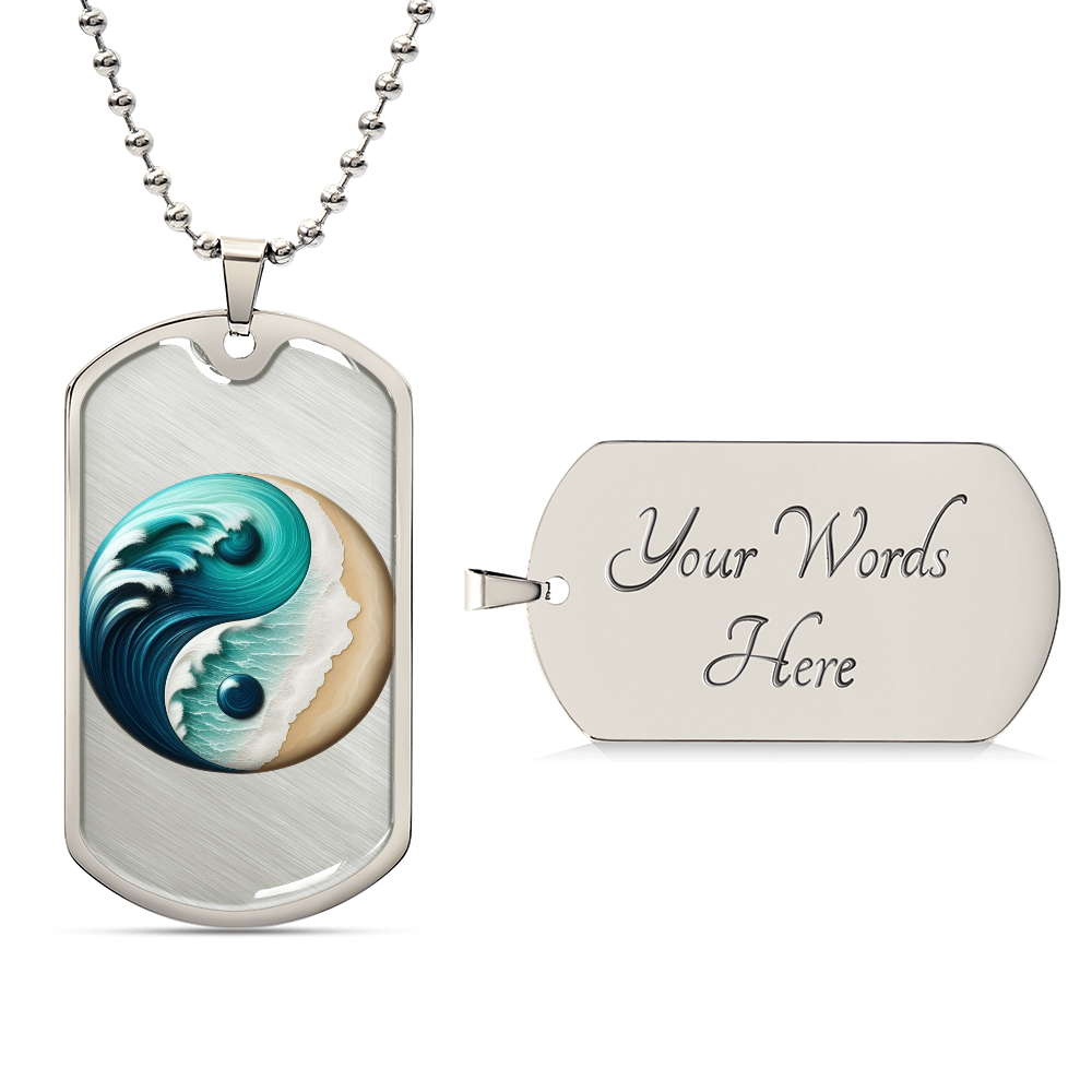 Yin Yang Tag Necklace Turquoise Nature-Inspired Zen Jewelry – Spiritual Gift for Him Mindfulness & Balance Symbol Pendant by ShineOn Fulfillment