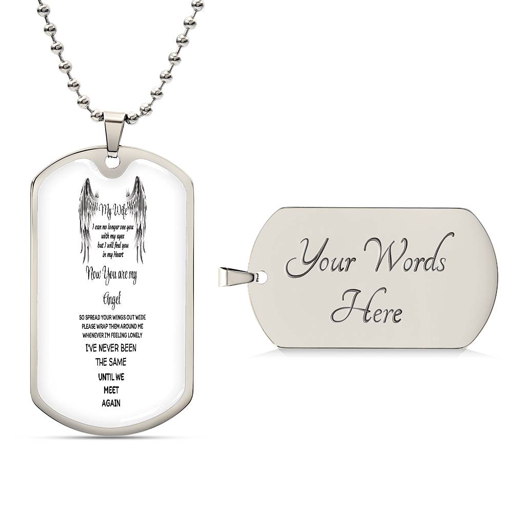 Luxury Tag Necklace Myy Wife now you are my Angel by ShineOn Fulfillment