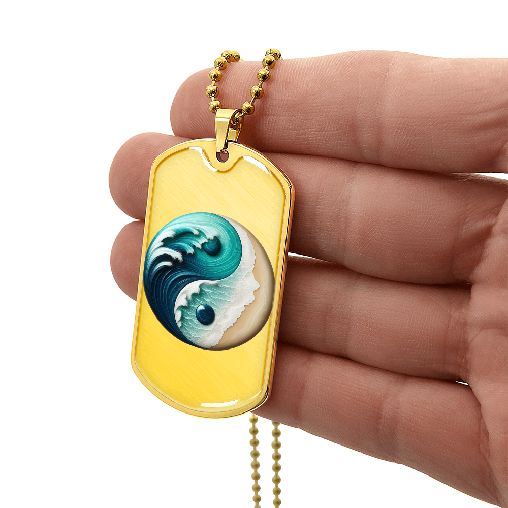 Yin Yang Tag Necklace Turquoise Nature-Inspired Zen Jewelry – Spiritual Gift for Him Mindfulness & Balance Symbol Pendant by ShineOn Fulfillment