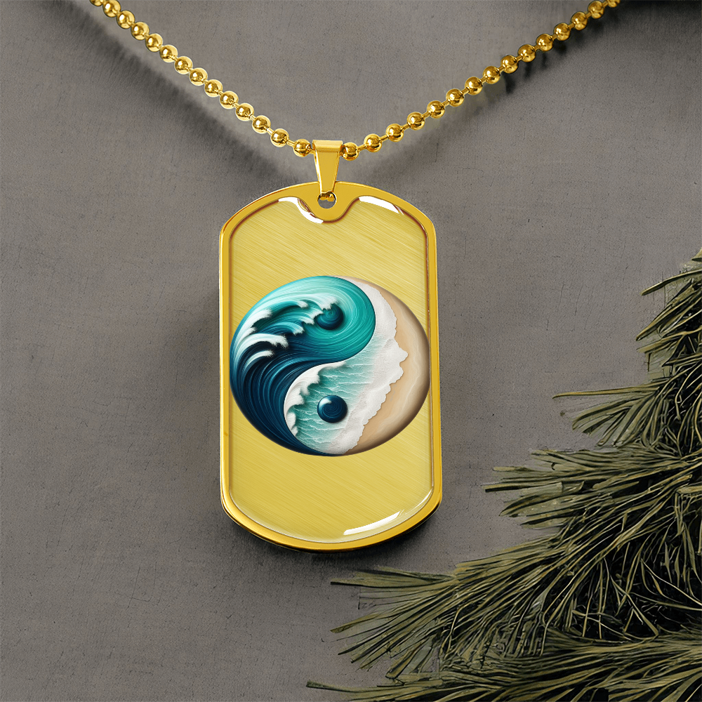 Yin Yang Tag Necklace Turquoise Nature-Inspired Zen Jewelry – Spiritual Gift for Him Mindfulness & Balance Symbol Pendant by ShineOn Fulfillment