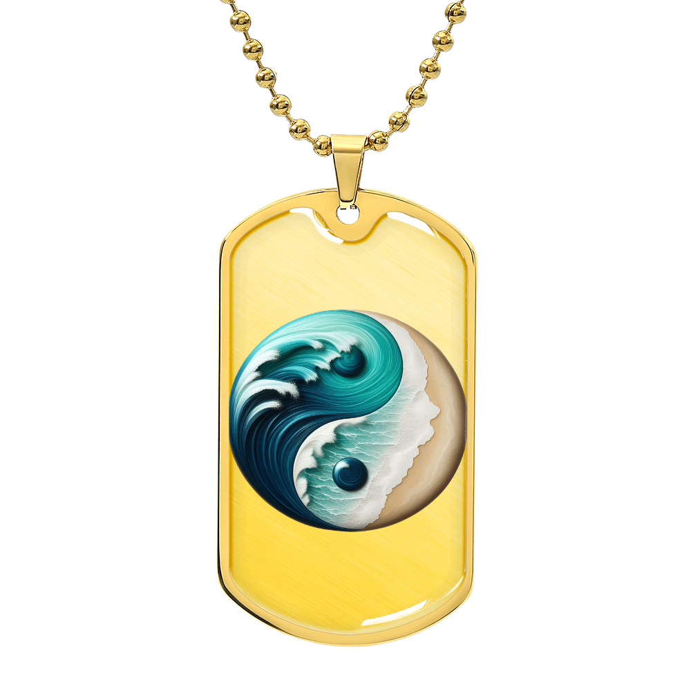 Yin Yang Tag Necklace Turquoise Nature-Inspired Zen Jewelry – Spiritual Gift for Him Mindfulness & Balance Symbol Pendant by ShineOn Fulfillment