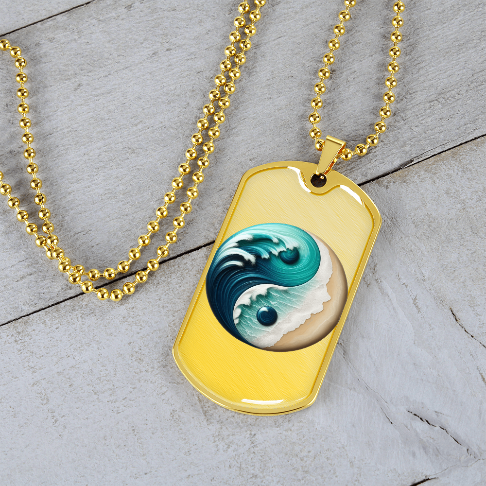 Yin Yang Tag Necklace Turquoise Nature-Inspired Zen Jewelry – Spiritual Gift for Him Mindfulness & Balance Symbol Pendant by ShineOn Fulfillment