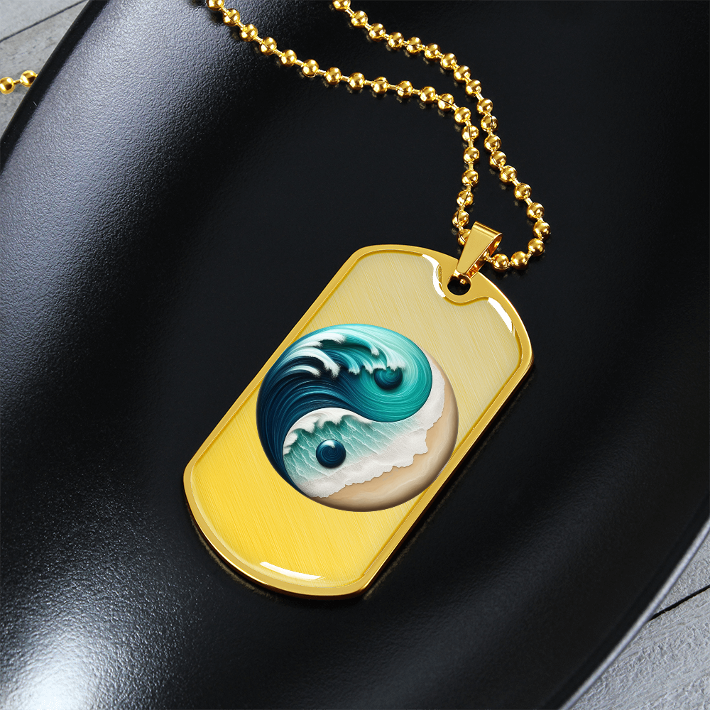 Yin Yang Tag Necklace Turquoise Nature-Inspired Zen Jewelry – Spiritual Gift for Him Mindfulness & Balance Symbol Pendant by ShineOn Fulfillment