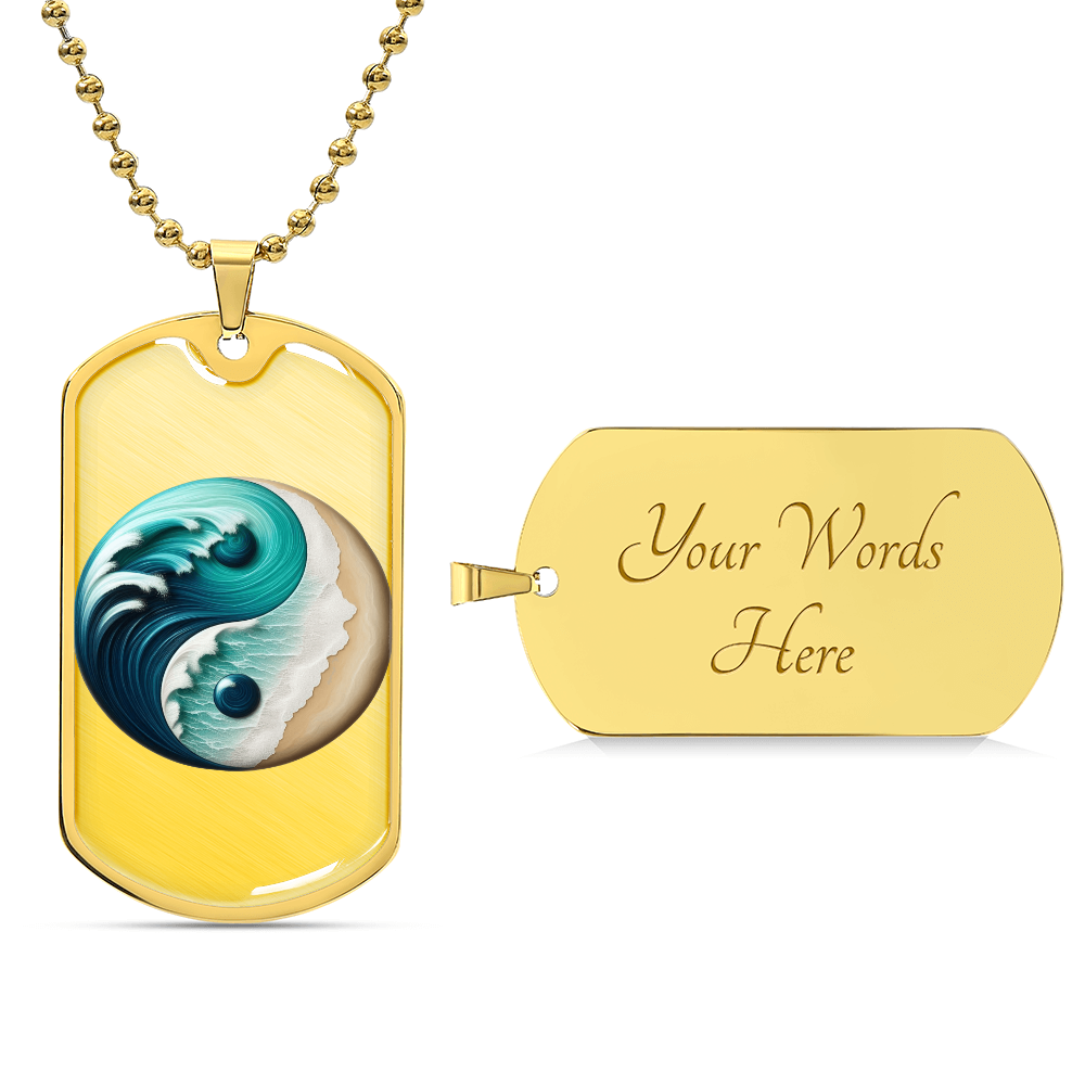 Yin Yang Tag Necklace Turquoise Nature-Inspired Zen Jewelry – Spiritual Gift for Him Mindfulness & Balance Symbol Pendant by ShineOn Fulfillment
