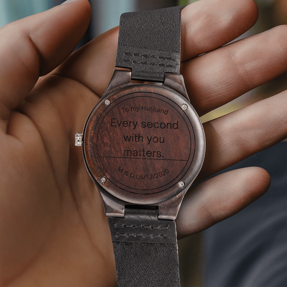 Wood Watch with Engraving Every second with you matters, personalized