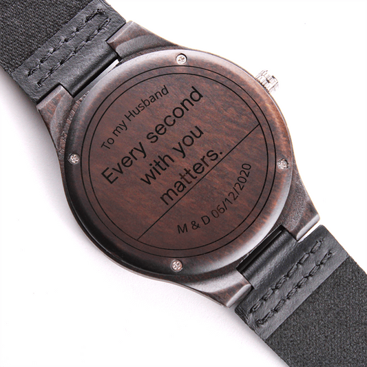 Wood Watch with Engraving Every second with you matters, personalized