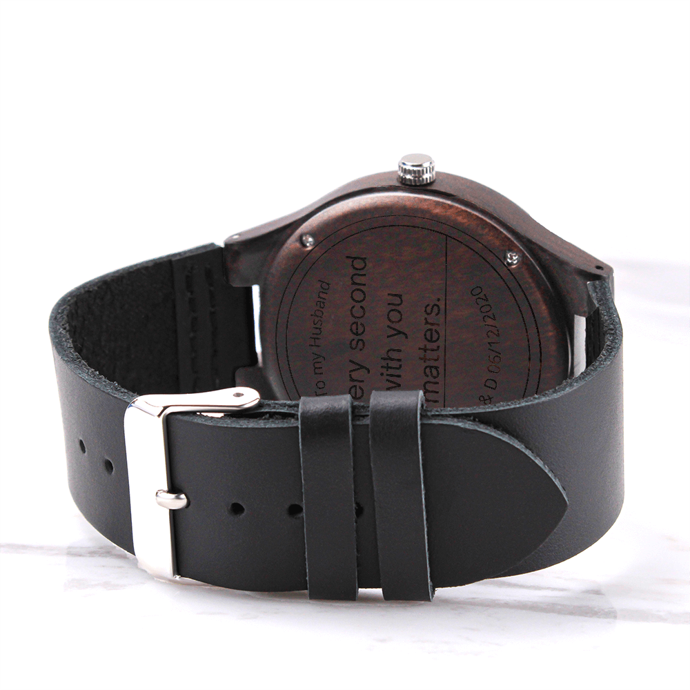 Wood Watch with Engraving Every second with you matters, personalized