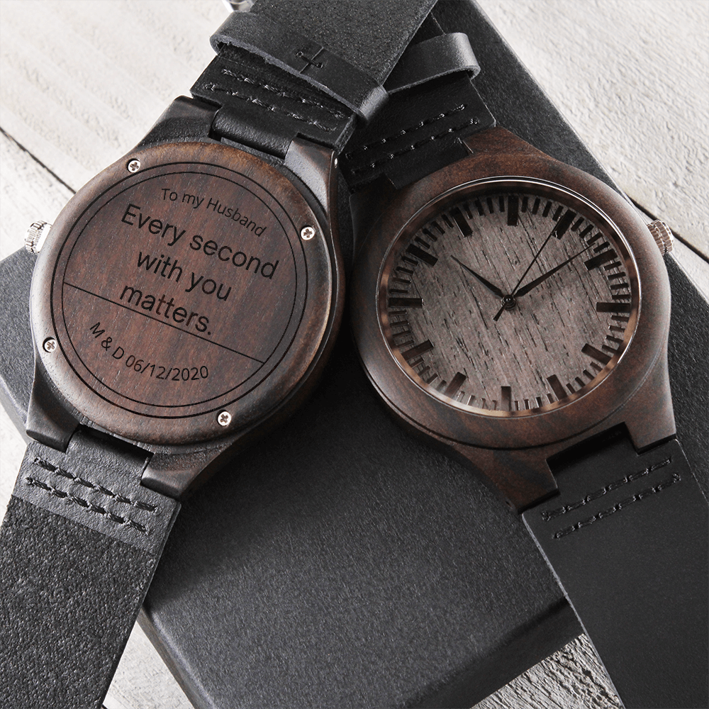 Wood Watch with Engraving Every second with you matters, personalized