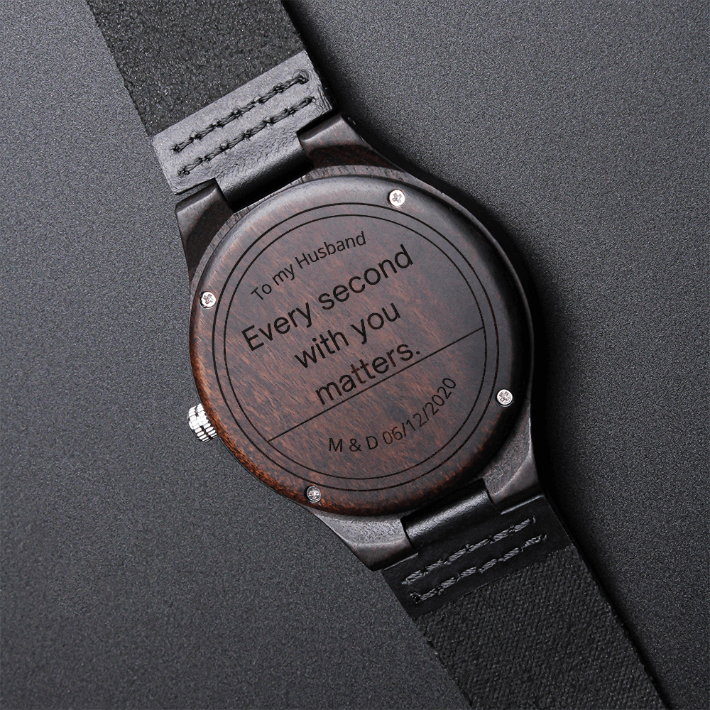 Wood Watch with Engraving Every second with you matters, personalized