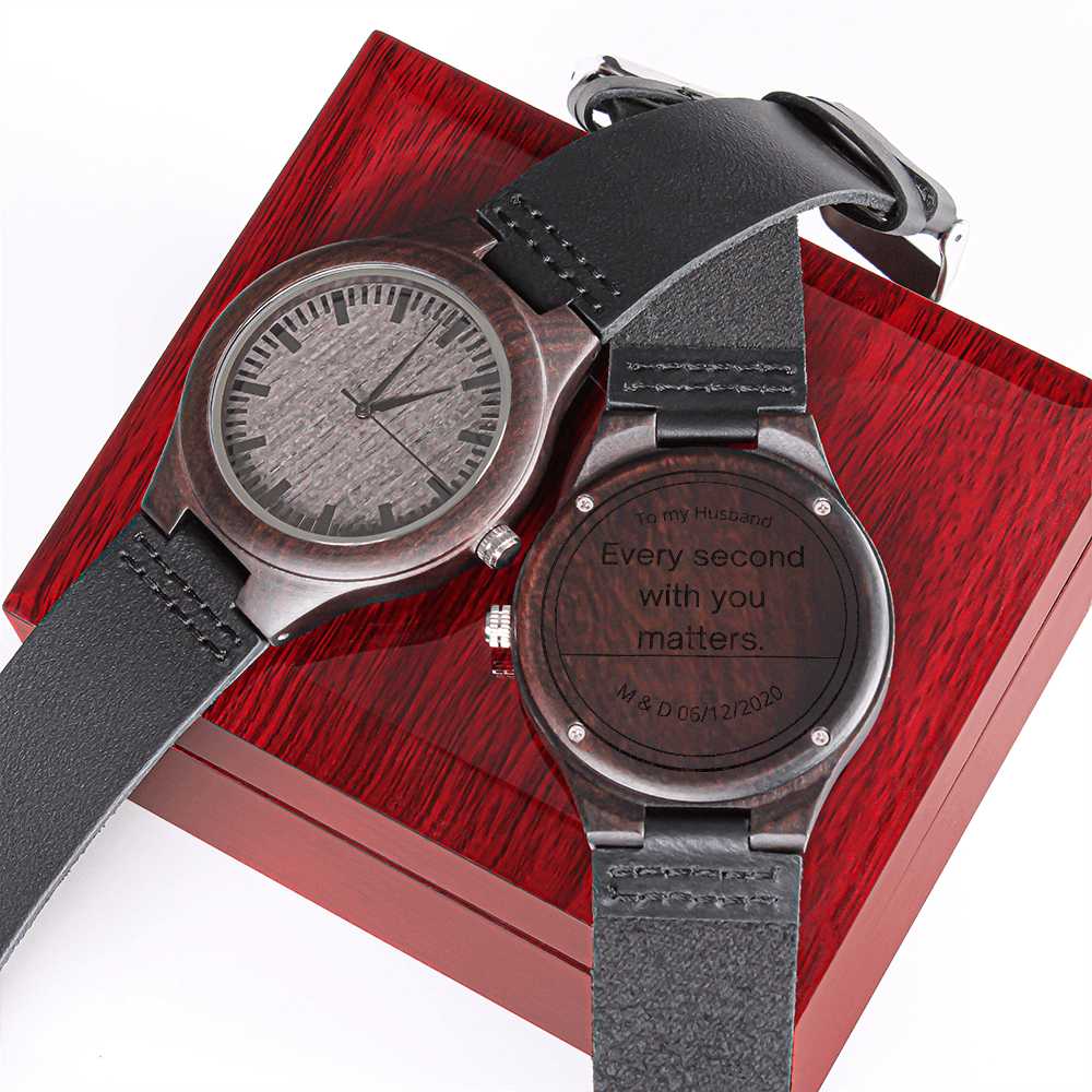 Wood Watch with Engraving Every second with you matters, personalized