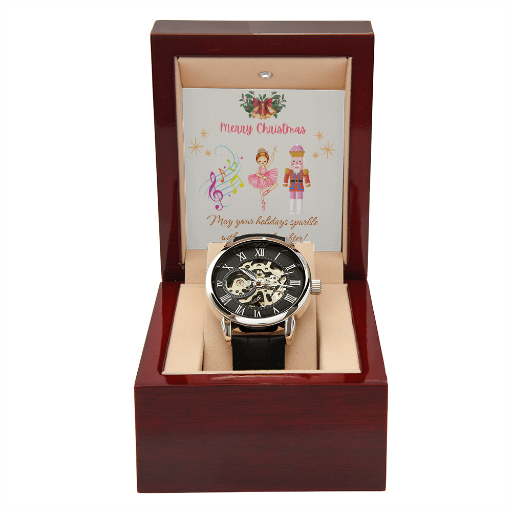 Openwork Watch with Merry Christmas Message Nutckrackers Card by ShineOn Fulfillment