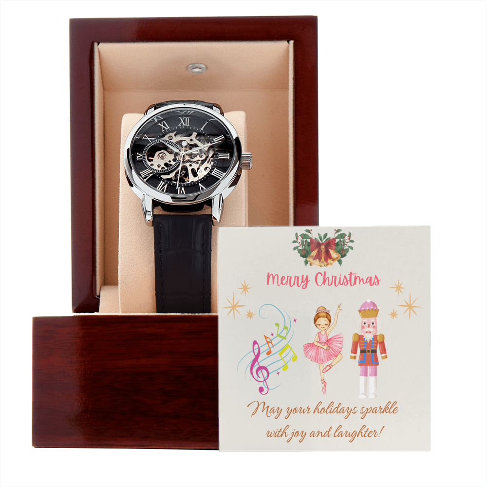 Openwork Watch with Merry Christmas Message Nutckrackers Card by ShineOn Fulfillment